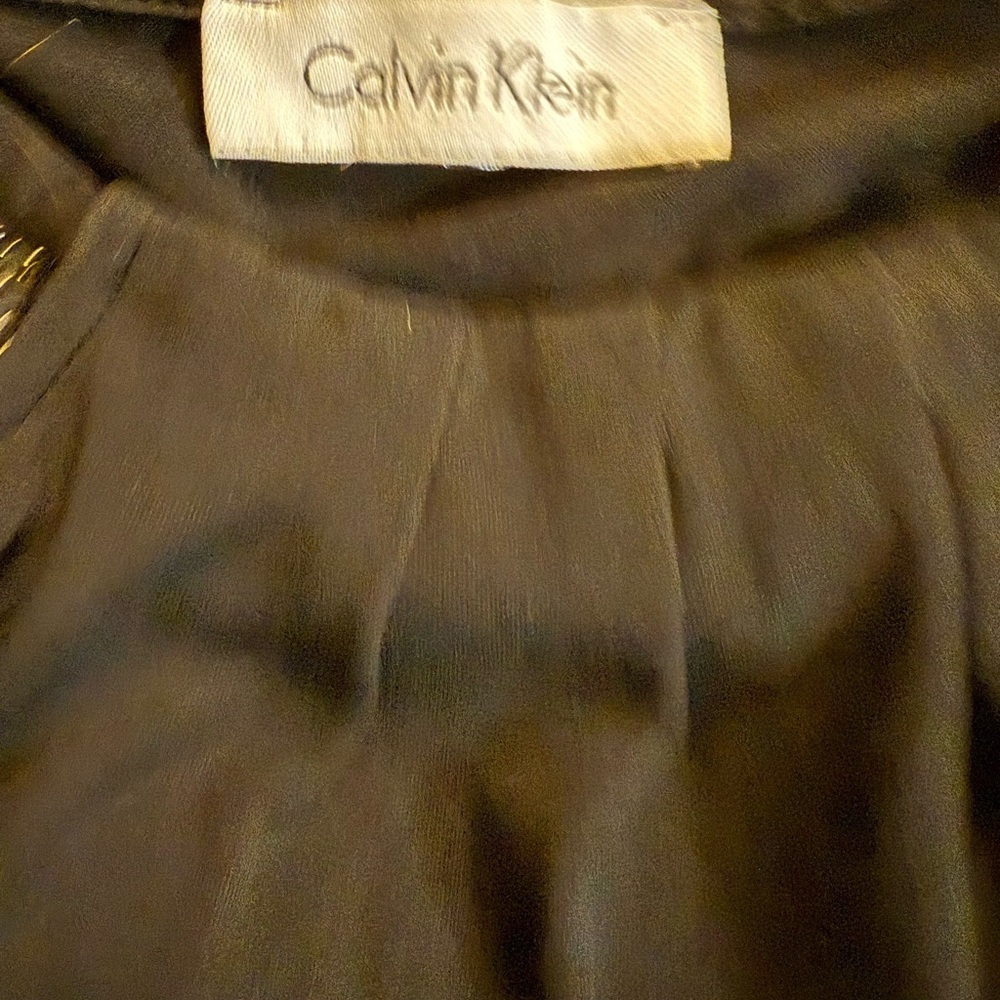 Calvin Klein Medium Black and White Ruched Sleeveless Tank Top - Picture 6 of 6